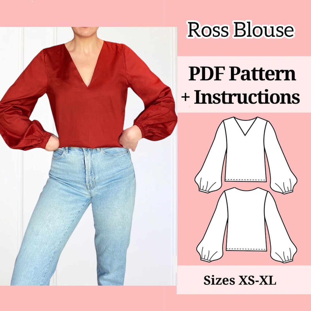Women Blouse Pattern Pdf Sewing Pattern Top Sewing Pattern Instant ...