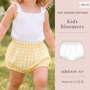 Patrón de pantalones bombachos para niños / Pantalones con cintura elástica / Patrón para niños / Patrón para principiantes