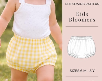 Patrón de pantalones bombachos para niños / Pantalones con cintura elástica / Patrón para niños / Patrón para principiantes