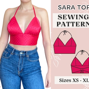 Bralette Sewing Pattern PDF/ Top Sewing Pattern  / Corset pattern  / Women&#39;s sewing pattern / Triangle Crop Top Pattern / Bralette pattern