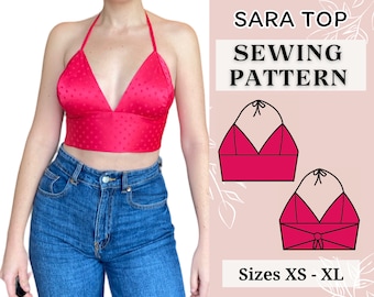 Bralette Sewing Pattern PDF/ Top Sewing Pattern  / Corset pattern  / Women's sewing pattern / Triangle Crop Top Pattern / Bralette pattern