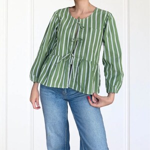 Women Top Pattern Pdf Sewing Pattern Puffed Sleeve Peplum Tie Top ...