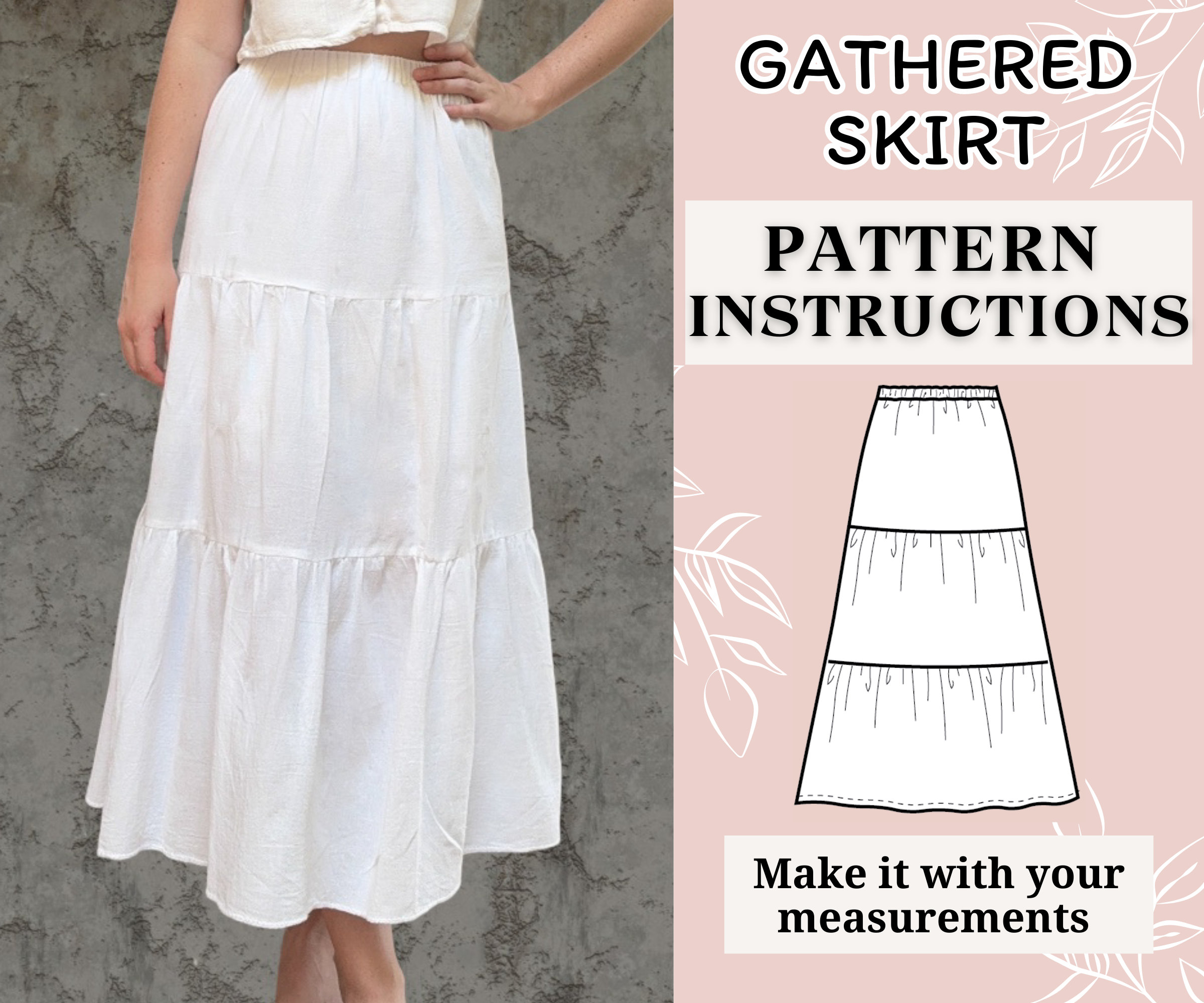 Long tiered maxi skirt patterns hot sale
