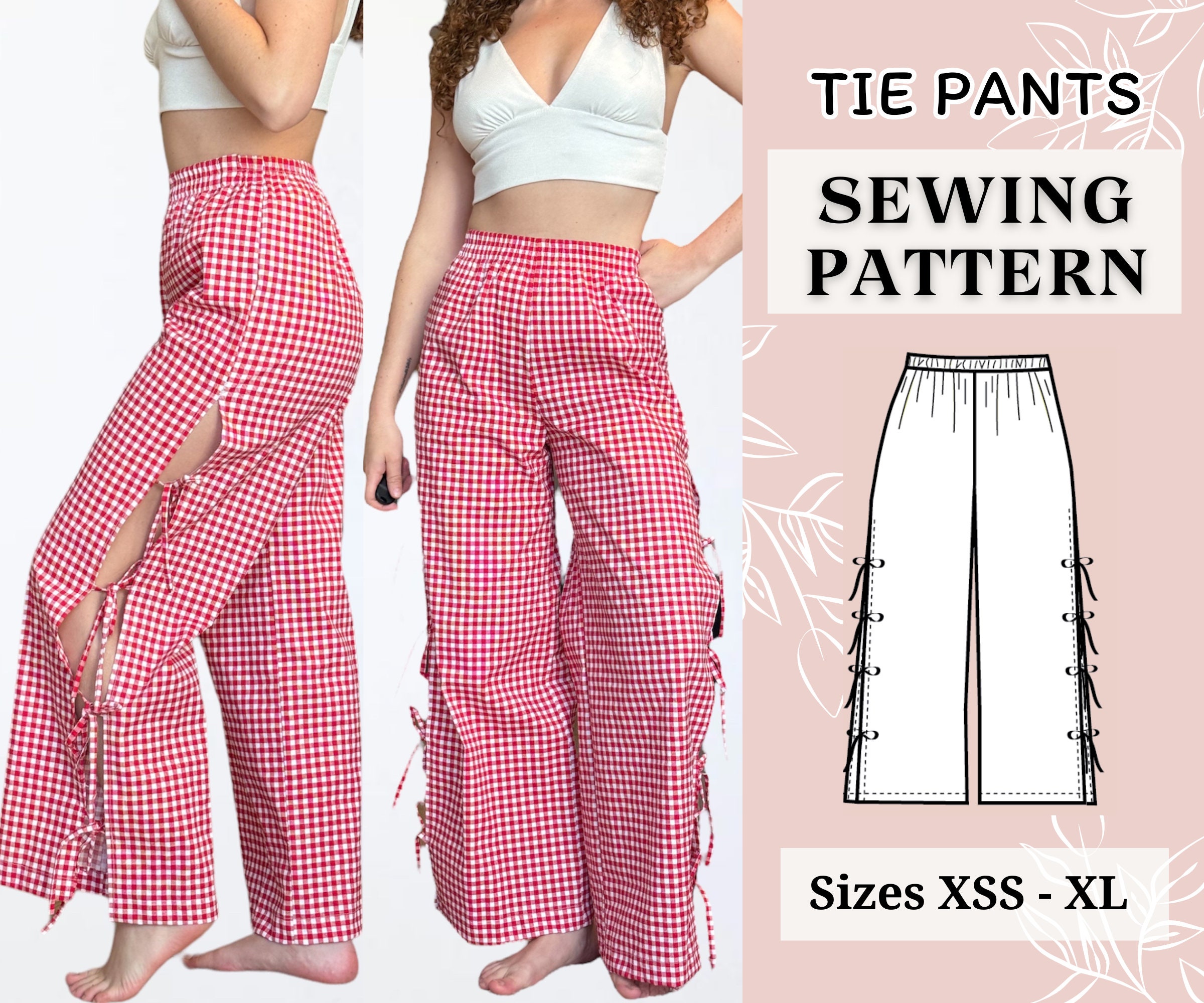 Pants Sewing Pattern | Hight Waist Pants | PDF Sewing