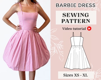 Dress sewing pattern ||Barbie Dress ||  Pdf sewing pattern || Dress Pdf pattern || Sizes XS-XL || A4 || Milkmaid dress || Cottagecore dress
