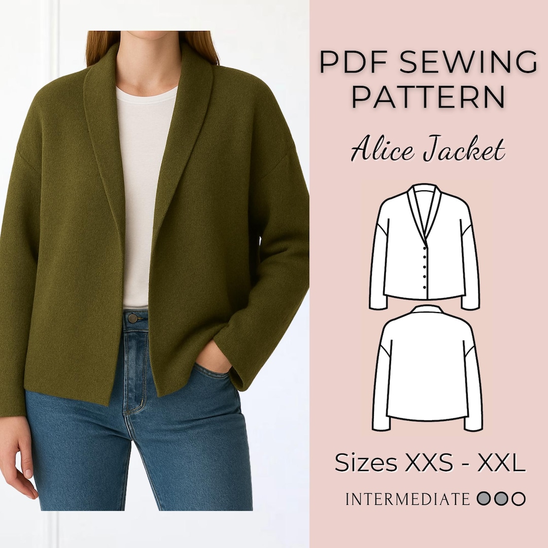 Jacket Pattern | Pdf Sewing Pattern | Coat Sewing Pattern | Reversible ...