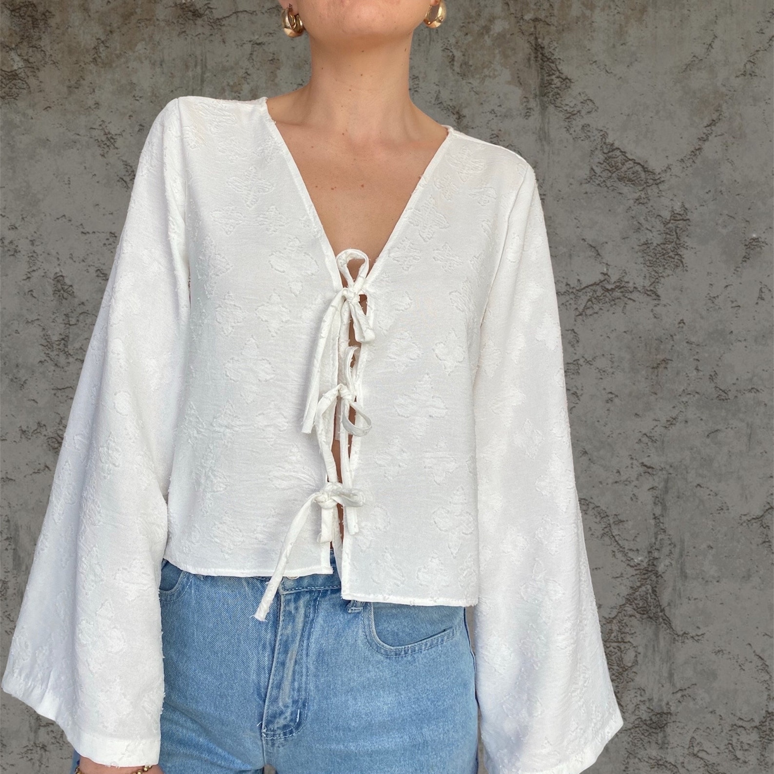 Women Top Pattern | Pdf Sewing Pattern | Puffed Sleeve Peplum Tie Top ...