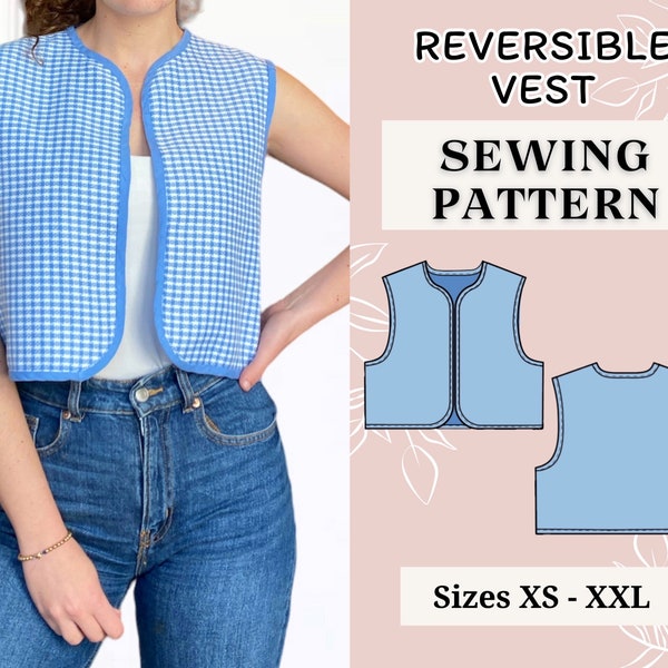 Vest PDF Sewing Pattern | Pdf sewing pattern | | Tie top pattern | Top sewing pattern | women sewing pattern | Quilted vest