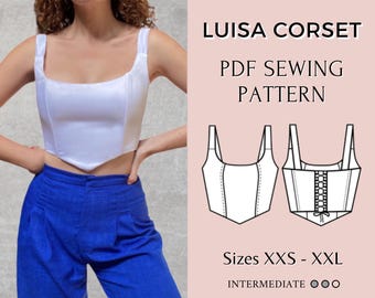 Corset pattern / Bustier sewing pattern / Women sewing pattern / Pdf Corset sewing pattern / Crop top pattern