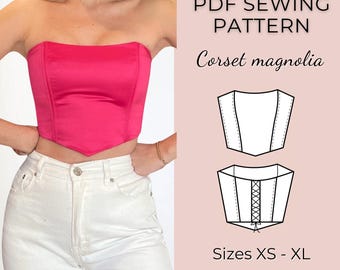 Corset pattern | Bustier sewing pattern | Pdf sewing pattern | Women sewing pattern