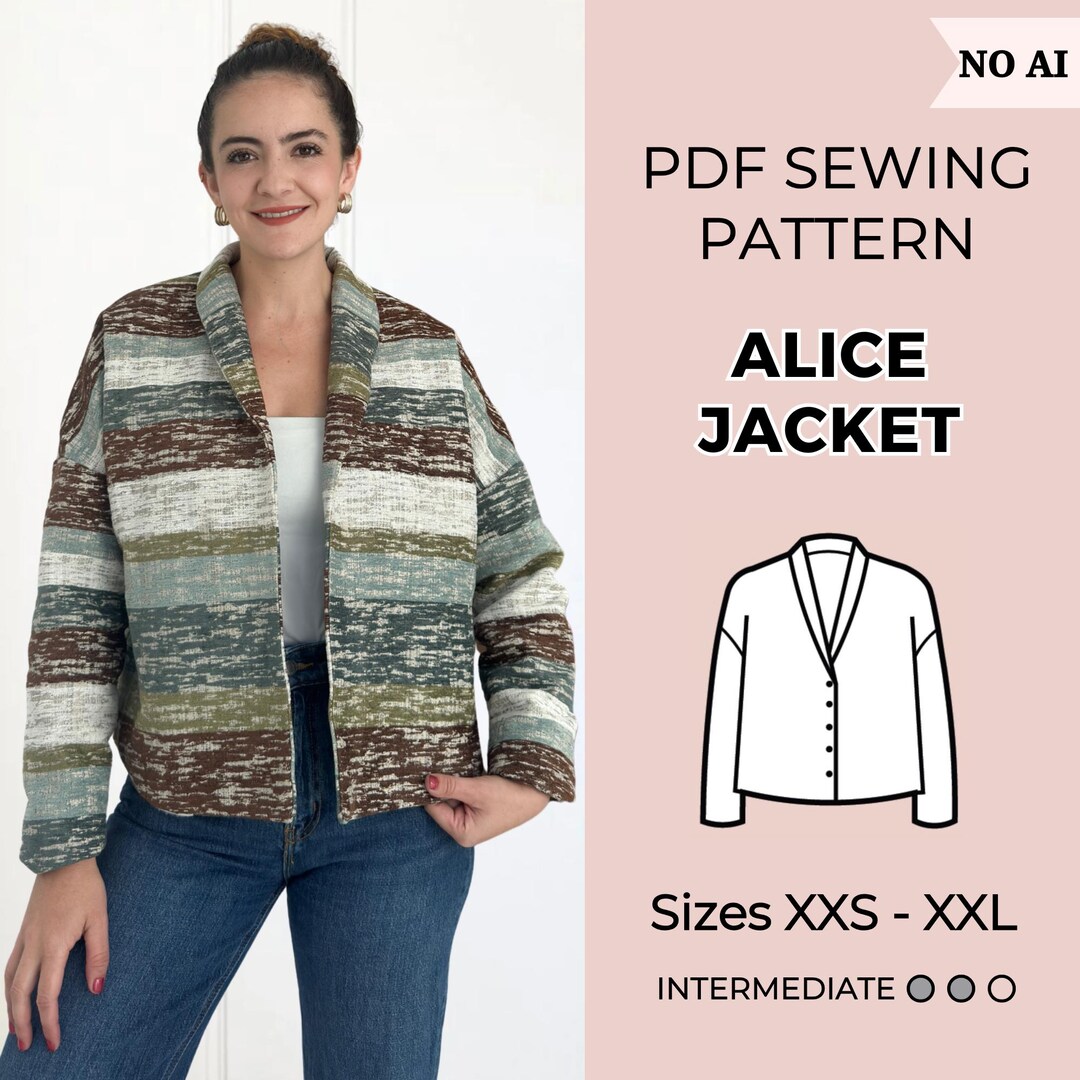 Jacket Pattern | Pdf Sewing Pattern | Coat Sewing Pattern | Reversible ...
