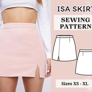 Skirt PDF Pattern + Video Tutorial | Size XS-XL | Skirt Pattern | Sewing pattern | pdf sewing pattern | Mini Skirt | Sewing tutorial