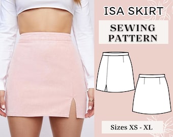 Skirt PDF Pattern + Video Tutorial | Size XS-XL | Skirt Pattern | Sewing pattern | pdf sewing pattern | Mini Skirt | Sewing tutorial