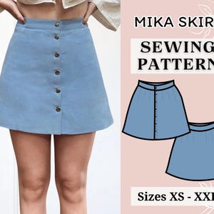 Skirt PDF Pattern | Digital patterns | Skirt Pattern | Sewing pattern | pdf sewing pattern | Mini Skirt | Sewing tutorial