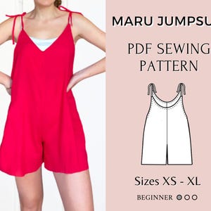 Jumpsuit sewing pattern | Overalls pattern | Women Sewing pattern | Dungaree Pant Loose Trouser | Jumpsuit Pdf pattern |