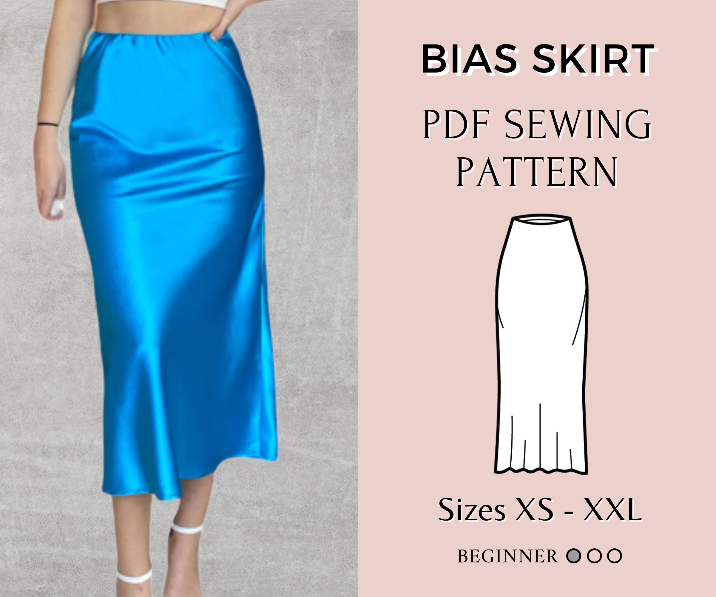 Bias Cut Midi Skirt Pattern | Skirt Sewing Pattern | Midi