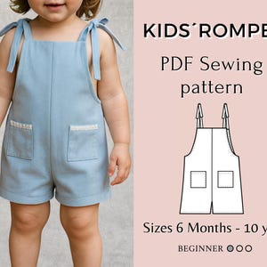 Romper sewing pattern| Pdf sewing pattern | girl sewing  pattern | kids sewing  pattern | Baby sewing patterns | boy sewing pattern