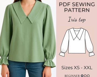 Cory バブルスリーブトップスの縫製パターン：初心者向け（XXS-5XL