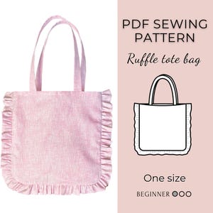 Tote bag pattern | Bag sewing pattern | PDF Sewing Pattern | Boxy pouch pattern | Easy sewing pattern | Ruffle tote bag pattern
