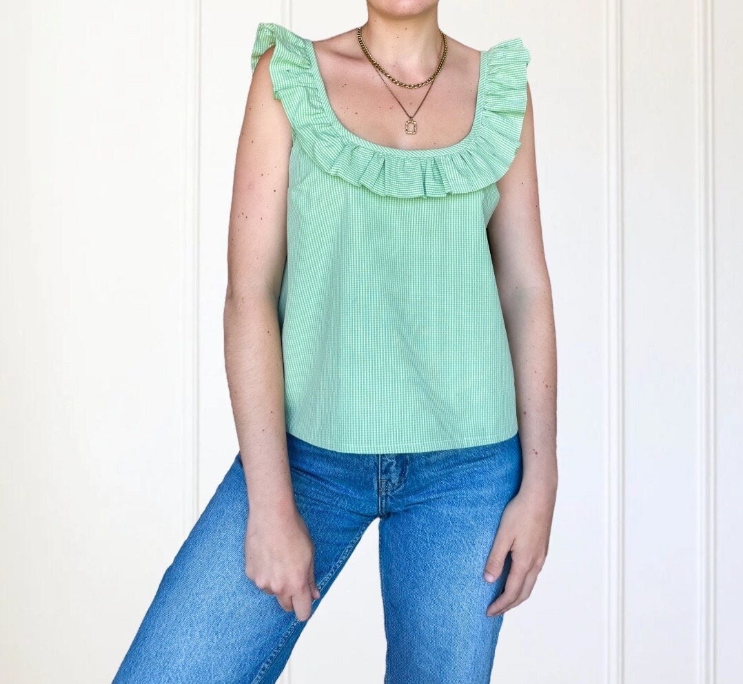 Women Top Pattern | Pdf Sewing Pattern | Puffed Sleeve Peplum Tie Top ...