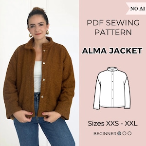 Jacken Schnittmuster | Pdf Schnittmuster | Mantel Schnittmuster | Wendejacke | Frauen Schnittmuster | Gesteppte Jacke | Strickjacke Muster