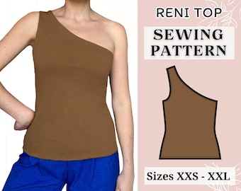 Women top pattern | Pdf sewing pattern | Top sewing pattern | Shirt sewing pattern | Easy sewing pattern |  One shoulder top