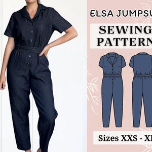 Jumpsuit pattern | Overalls pattern | Women Sewing pattern | Dungaree Pant Loose Trouser | Jumpsuit Pdf pattern | PDF sewing pattern