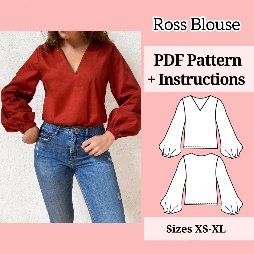 Women Blouse Pattern Pdf Sewing Pattern Top Sewing Pattern Instant