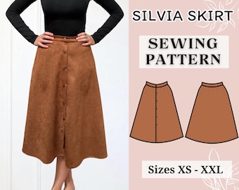 Skirt PDF Pattern | Skirt sewing pattern | PDF sewing pattern | Sewing pattern | women patterns | Sewing tutorial
