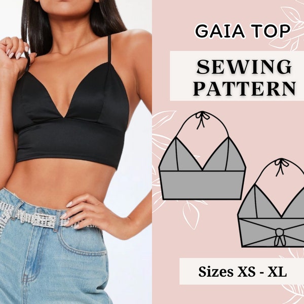 Bralette Sewing Pattern PDF/ Top Sewing Pattern  / Corset pattern  / Women's sewing pattern / Triangle Crop Top Pattern / Bralette pattern