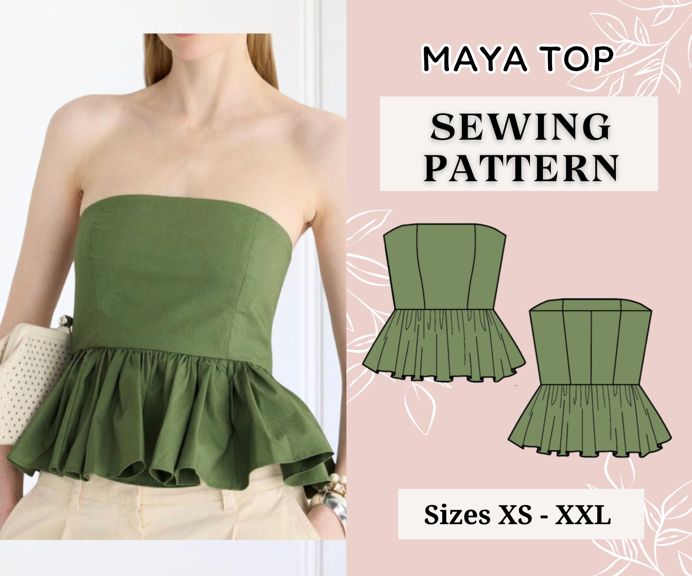 Peplum Bustier Top - Etsy