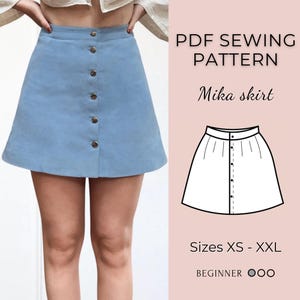 Skirt PDF Pattern | Digital patterns | Skirt Pattern | Sewing pattern | pdf sewing pattern | Mini Skirt | Sewing tutorial