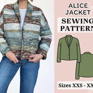 Jacket pattern | Pdf sewing pattern | Coat Sewing Pattern | Reversible jacket | women sewing pattern | Quilted jacket | Cardigan pattern