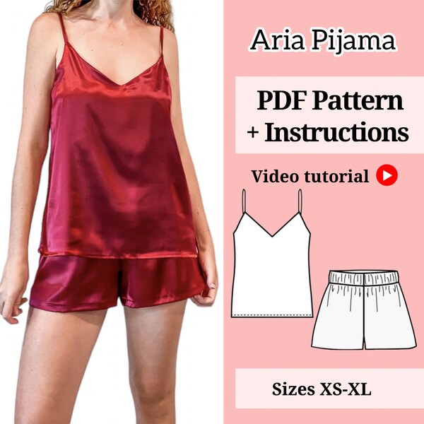 Patrón de costura PDF // Patrón de costura Pj // Costura de patrón de pijama // Dowland instantáneo // Patrones de costura // Patrón de ropa lounge