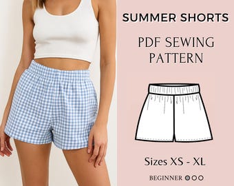 Women's Summer Shorts Sewing Pattern: XS-XL (PDF Pattern)