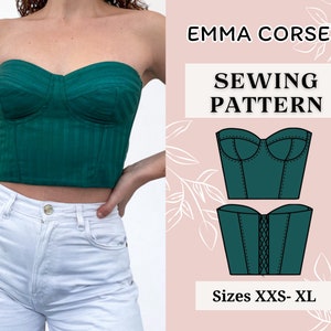 Patron de couture corset / Taille XSS-XL / Patrón Corset / Patrón de costura / Patrones Bustier / Patrón de costura pdf