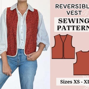 Vest Sewing Pattern | Pdf sewing pattern | Tie top pattern | Top sewing pattern | women sewing pattern | Quilted vest | cropped vest pattern