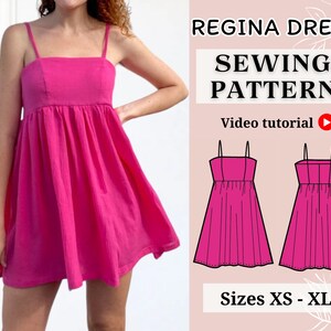 Dress sewing pattern | Summer dress | PDF Flared Dress Sewing pattern | Princess Dress Sewing Pattern | summer dress pattern