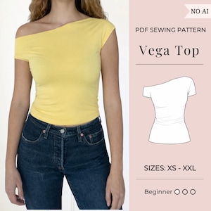 Pdf sewing pattern | Women top pattern | Top sewing pattern | Asymmetrical top pattern