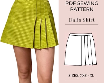 Patrón de minifalda / Patrón de falda plisada / Patrón de falda en PDF / Patrón de minifalda para mujer