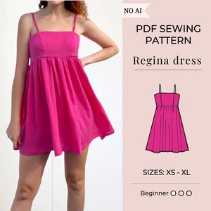 Dress sewing pattern | Summer dress | PDF Flared Dress Sewing pattern | Princess Dress Sewing Pattern | summer dress pattern