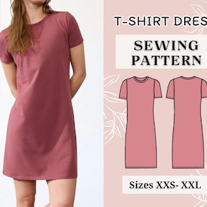 T-Shirt Dress Sewing Pattern | Pdf sewing pattern | Dress Sewing pattern | Women&#39;s Sewing Pattern | Tee dress | Instant dowland