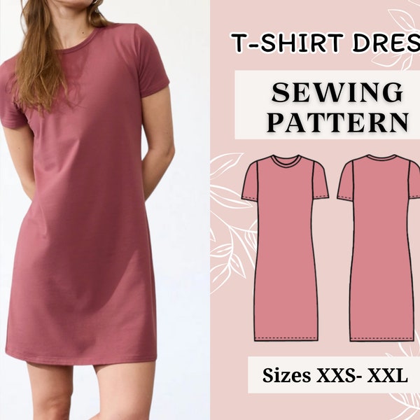 T-Shirt Dress Sewing Pattern | Pdf sewing pattern | Dress Sewing pattern | Women's Sewing Pattern | Tee dress | Instant dowland