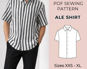 Patrón de costura en PDF / Patrón de costura de camisa de hombre / Patrón de camisa de hombre