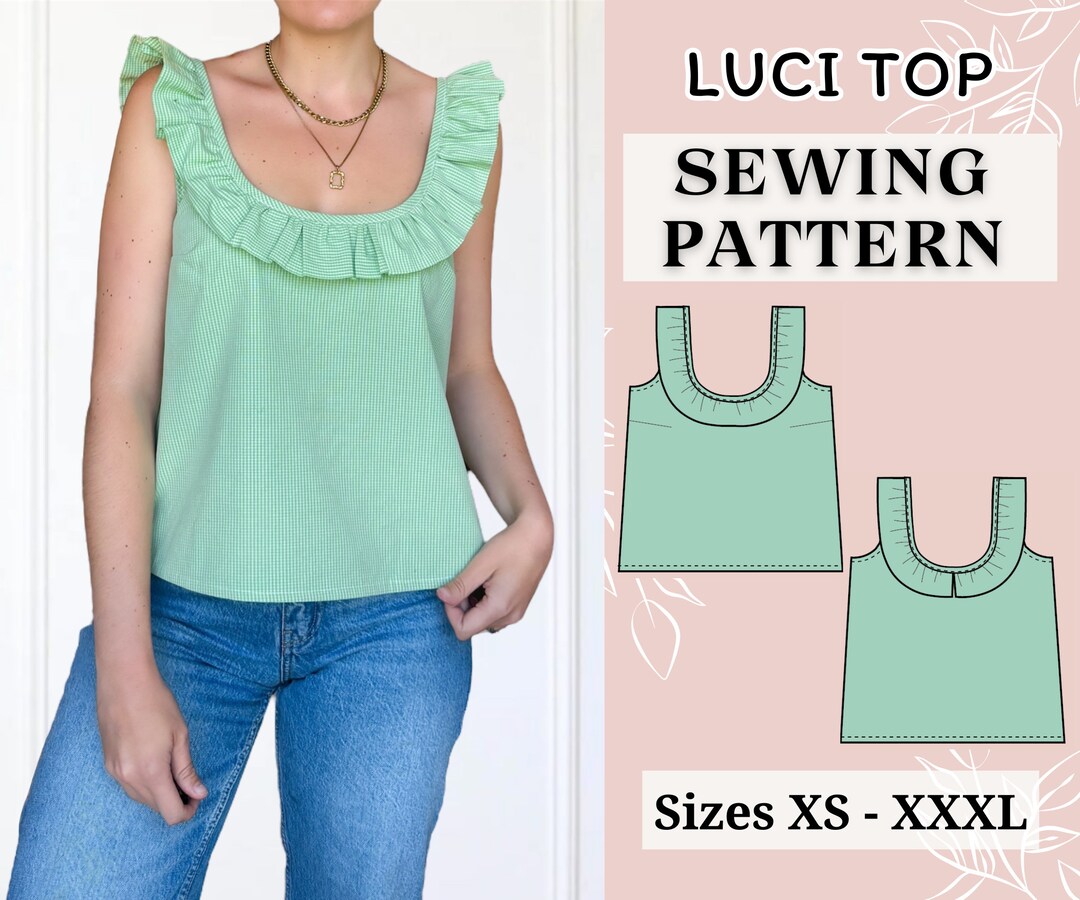 Women Top Pattern | Pdf Sewing Pattern | Puffed Sleeve Peplum Tie Top ...