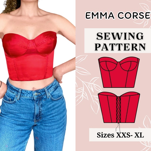 Corset sewing pattern / Bustier pattern / Sewing pattern / Top pattern / Women sewing pattern / Corset top pattern