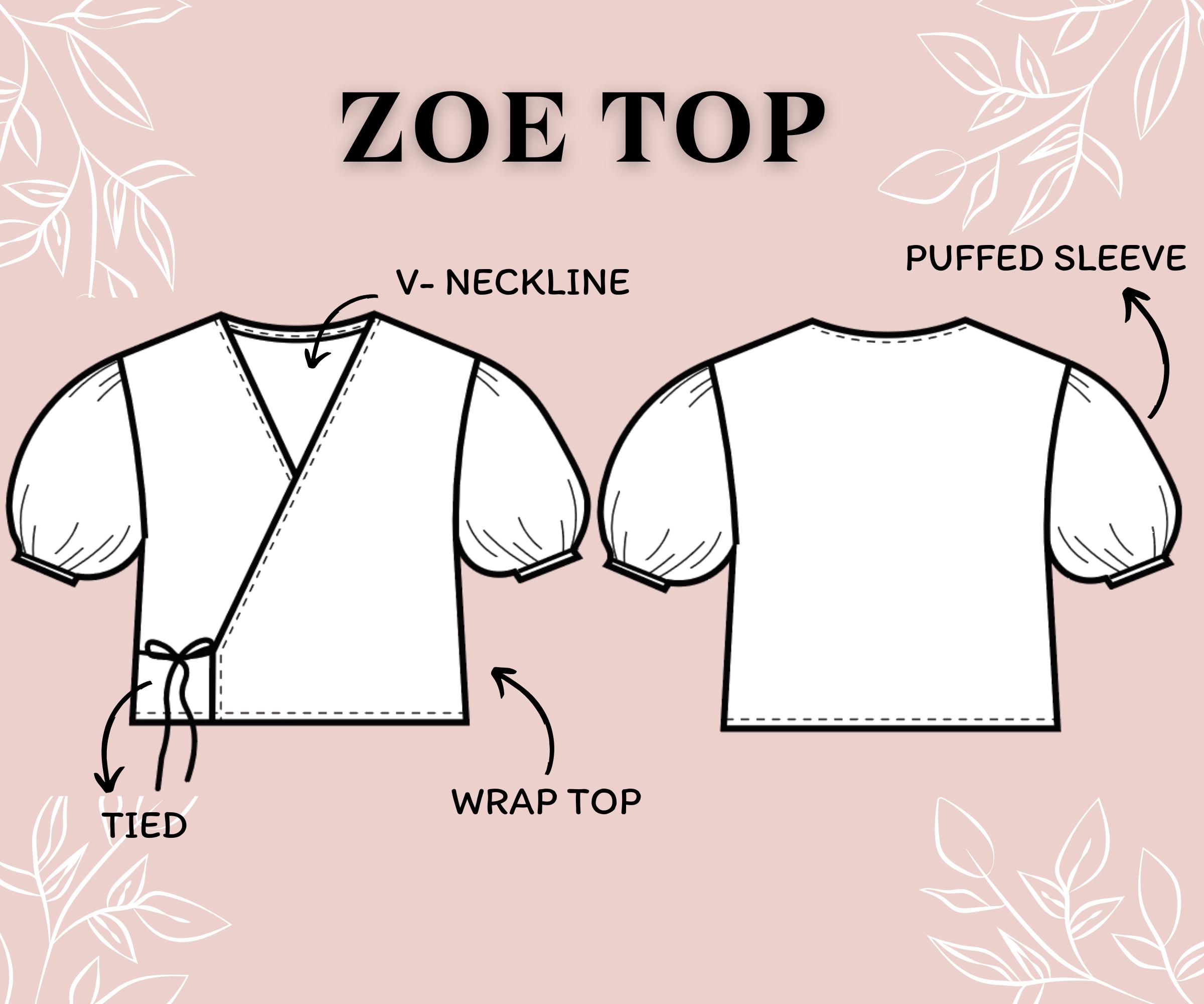 Pdf Sewing Pattern | Women Top Pattern| Puffed Sleeve Peplum Tie Top ...