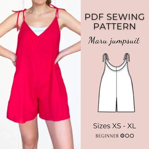 Jumpsuit sewing pattern | Overalls pattern | Women Sewing pattern | Dungaree Pant Loose Trouser | Jumpsuit Pdf pattern |