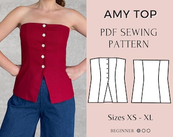 Top Sewing Pattern / PDF Sewing pattern / women patterns / summer top pattern