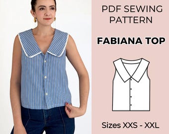 PDF トップスの縫製パターン | XS～XXXL | 初心者向け縫製パターン